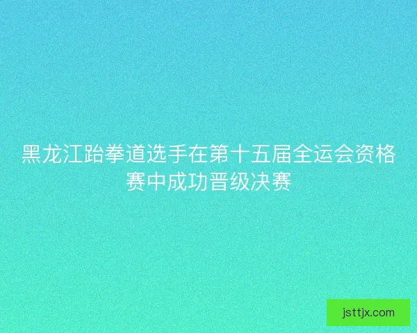 黑龙江跆拳道选手在第十五届全运会资格赛中成功晋级决赛