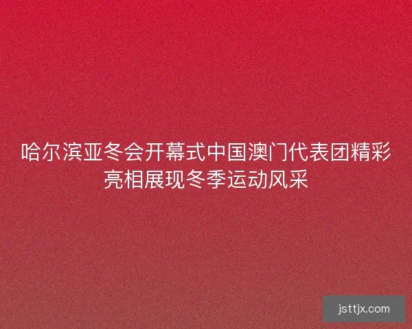 哈尔滨亚冬会开幕式中国澳门代表团精彩亮相展现冬季运动风采