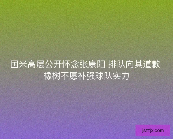 国米高层公开怀念张康阳 排队向其道歉 橡树不愿补强球队实力 国米高层公开怀念张康阳 排队向其道歉 橡树不愿补强球队实力